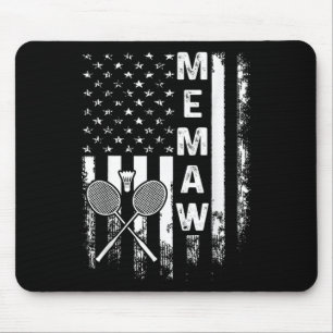 Badminton Memaw Amerikaanse Vlag Vintage Kerstmis Muismat