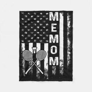 Badminton Memom Amerikaanse Vlag Vintage Kerstmis Fleece Deken