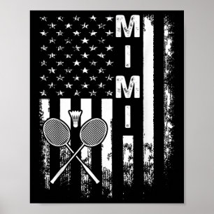 Badminton Mimi Amerikaanse Vlag Vintage Kerstmis X Poster