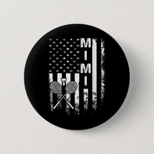 Badminton Mimi Amerikaanse Vlag Vintage Kerstmis X Ronde Button 5,7 Cm