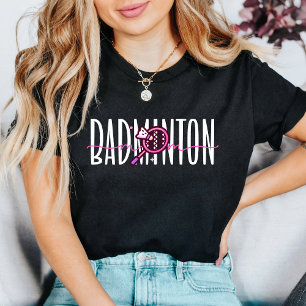 Badminton Moeder Roze Racket Laagjes Typografie Tri-Blend Shirt