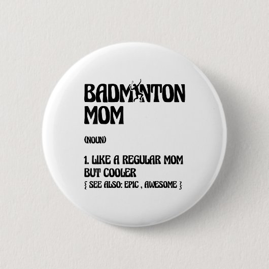 Badminton Moeder Speler Shuttle  Ronde Button 5,7 Cm (Voorkant)