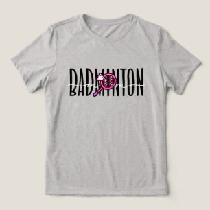 Badminton Moeder Vet Laagjes Tekst Tri-Blend Shirt
