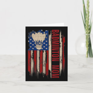 Badminton Mom Amerikaanse Vlag Funny Sport Kaart