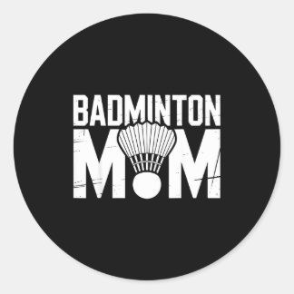 Badminton Mom Retro Women Badminton Lover Mommy Mo Ronde Sticker
