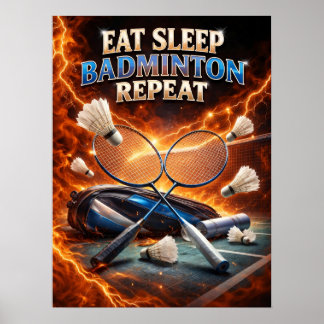Badminton Neon Smash Energie Poster