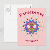 Badminton Not Drugs Briefkaart (Voorkant / Achterkant)