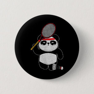 Badminton Panda Badminton Sport Humor T-shirt Ronde Button 5,7 Cm
