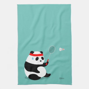 Badminton Panda Getting Sweaty Sports Towel Theedoek
