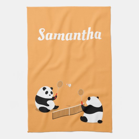 Badminton Pandas Sports Towel Theedoek (Verticaal)