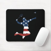 Badminton Player American Flag Apparel Badminton P Muismat (Met muis)