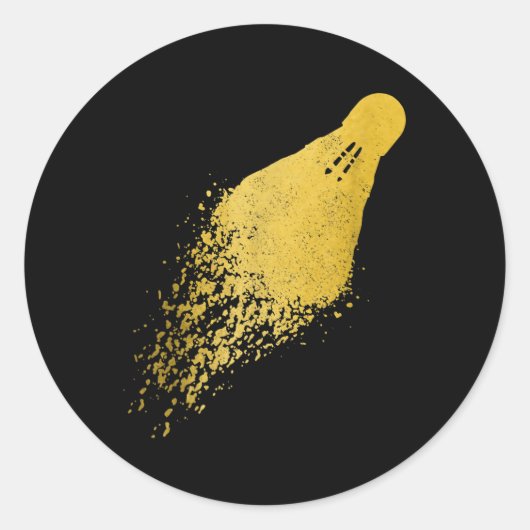 Badminton Player  Badminton Ronde Sticker (Voorkant)