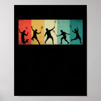 Badminton Player Cool  Retro Art Sport