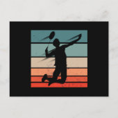 Badminton Player Jump Smash Briefkaart (Voorkant)