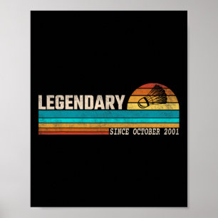 Badminton Player Legend sinds oktober 2001 Birthda Poster