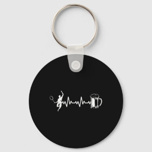 Badminton Player Racket - Heartbeat Ekg Badminton Sleutelhanger