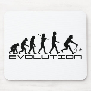 Badminton Player Racquet Sport Evolution Art Muismat