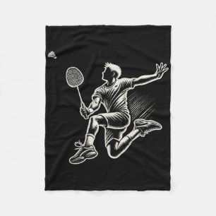 Badminton Player Shuttle 4 Fleece Deken