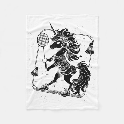Badminton Player Shuttle Fleece Deken (Voorkant)