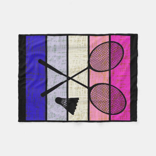Badminton Player Shuttle Girls Kids Women Youth Fleece Deken (Voorkant (Horizontaal))