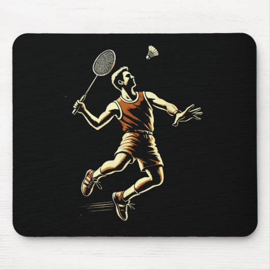 Badminton Player Shuttle Muismat (Voorkant)