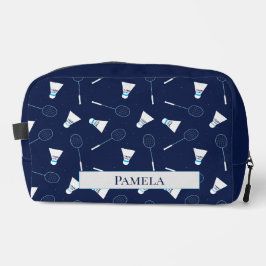 Badminton Player Sports Pattern Monogram Toilettasje