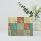 Badminton Pop Art Briefkaart (Staand voorkant)