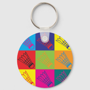 Badminton Pop Art Sleutelhanger