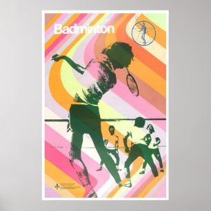 Badminton Poster Racket Sport Kunst Shuttle