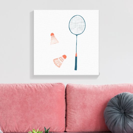 badminton print wit: hand getekend voor je! (Insitu (Woonkamer))