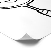 Badminton Racket Cartoon Look Shuttle Game Poster (Hoek)