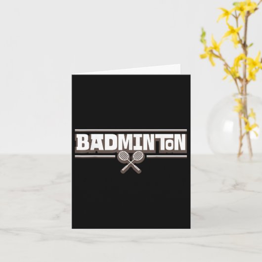 Badminton Racket - Grappige Badminton Speler Kaart (Gele Bloem)