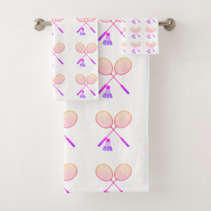 Badminton Rackets Shuttlecock Birdie Pattern Bad Handdoek