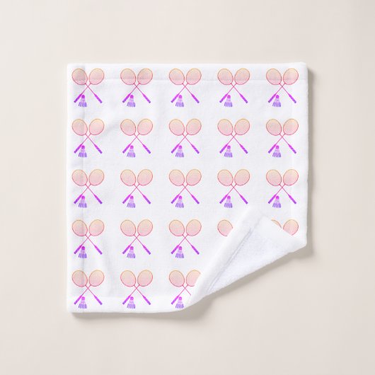 Badminton Rackets Shuttlecock Birdie Pattern Bad Handdoek (Wasdoekje)
