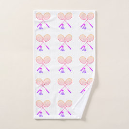 Badminton Rackets Shuttlecock Birdie Pattern Handdoek