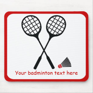 Badminton racquet en shuttlecock, aangepast muismat