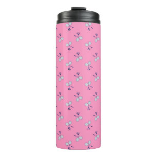 Badminton Racquet Patroon Roze Thermosbeker