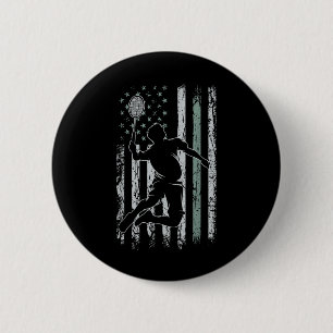 Badminton Retro Vlag Shuttle Verenigde Staten 4 ju Ronde Button 5,7 Cm