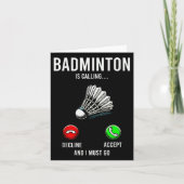 Badminton roept op tot afwijzen Accepteer leuk Gez Kaart (Voorkant)