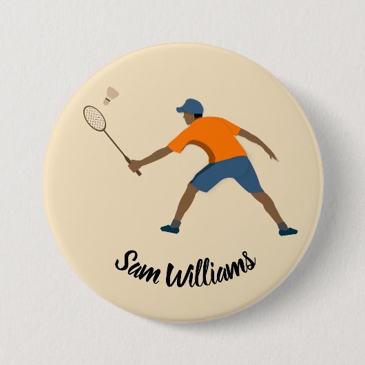 Badminton Ronde Button 7,6 Cm (Voorkant)