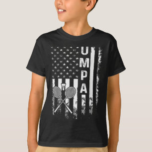 Badminton scheidsrechter Amerikaanse vlag vintage  T-shirt