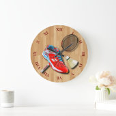 Badminton Shoe Racket Shuttlecock met Jouw naam Grote Klok (Huis)