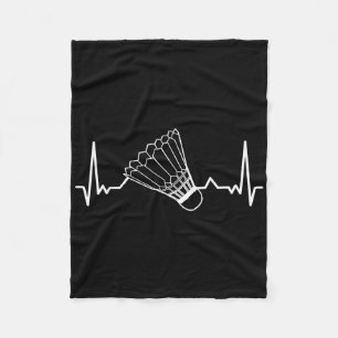 Badminton Shuttle Court Game Sport Hartslag Badmi Fleece Deken