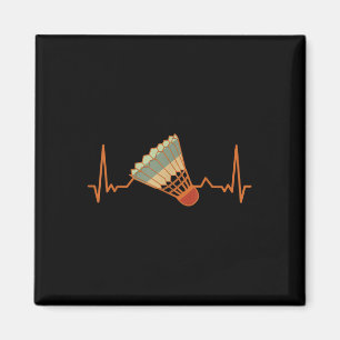 Badminton Shuttle Court Game Sport Heartbeat Badmi Magneet