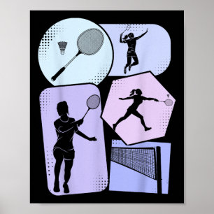 Badminton Shuttle Dames Meisjes Poster