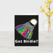 Badminton Shuttle - Got Birdie Novelty Kaart (Gele Bloem)