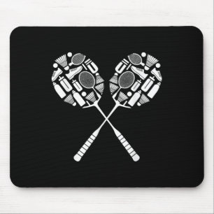 Badminton Shuttle Racket Apparatuur Icon Silhouet Muismat
