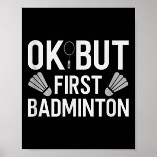 Badminton Shuttle Racket Badminton Speler 2 Poster