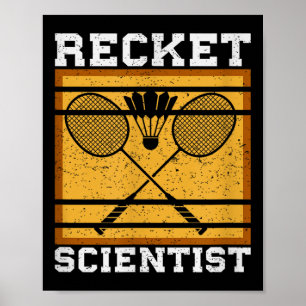 Badminton Shuttle Racket Badminton Speler Poster