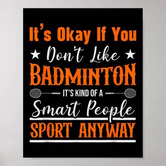 Badminton Shuttle Racket Badmintonspeler Poster (Voorkant)